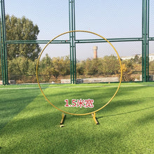 Load image into Gallery viewer, iron circle Wedding arch props background single arch flower outdoor lawn wedding flower door rack wedding birthday decoration
